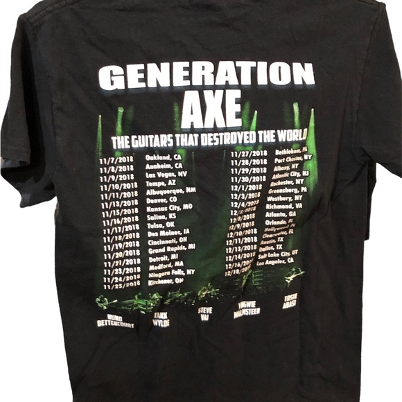 Generation Axe 2018 Tour Black T-Shirt Vai Wylde Malmsteen Bettencourt Abasi S - Picture 8 of 14